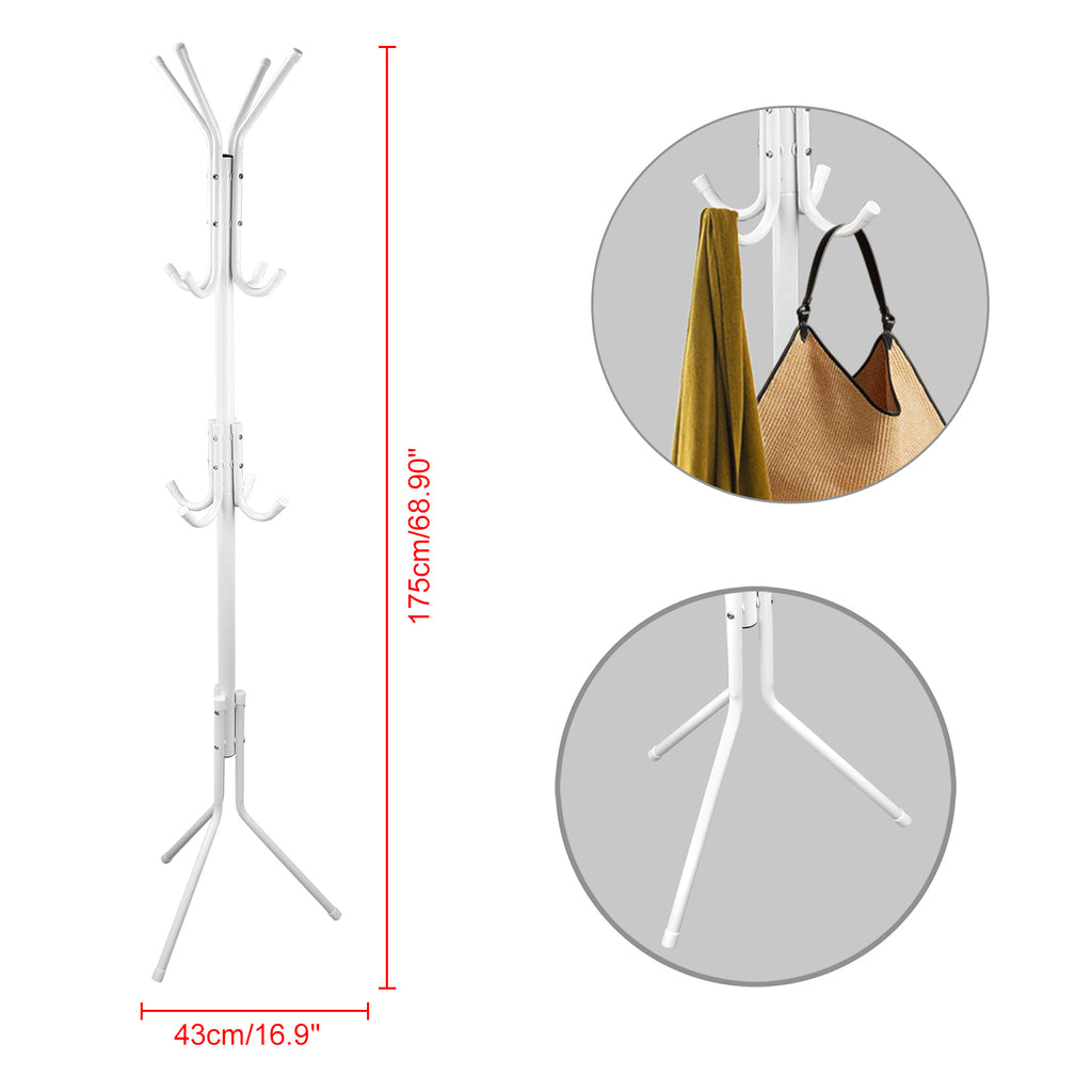 Freestanding Coat and Hat Rack with 8 Hooks view 9 for entryway organization and shoe storage