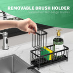Kitchen Sink Caddy and Sponge Holder with Swivel Drain Spout view 6 for bathroom organization and vanity storage