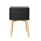Mid-Century Nightstand with 2 Drawers and Wood Legs view 2 for closet and bedroom storage