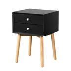 Mid-Century Nightstand with 2 Drawers and Wood Legs view 5 for closet and bedroom storage