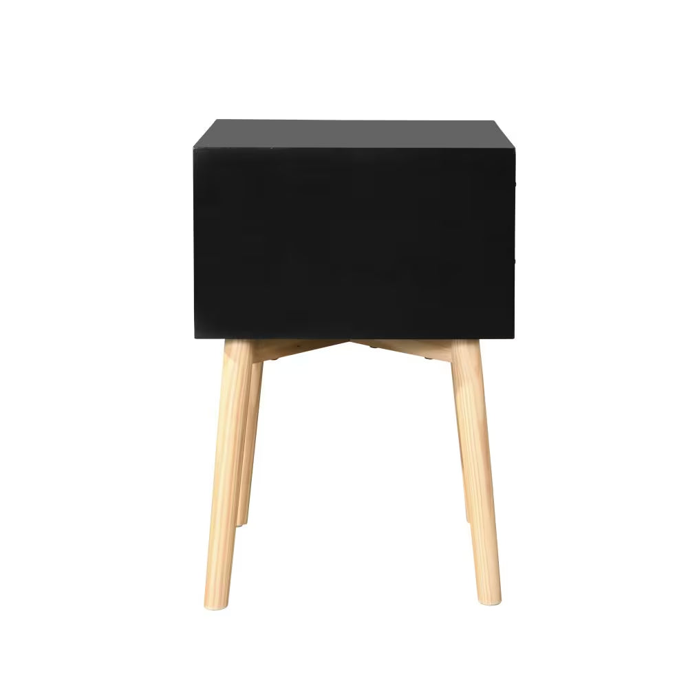 Mid-Century Nightstand with 2 Drawers and Wood Legs view 6 for closet and bedroom storage