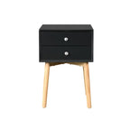 Mid-Century Nightstand with 2 Drawers and Wood Legs view 7 for closet and bedroom storage