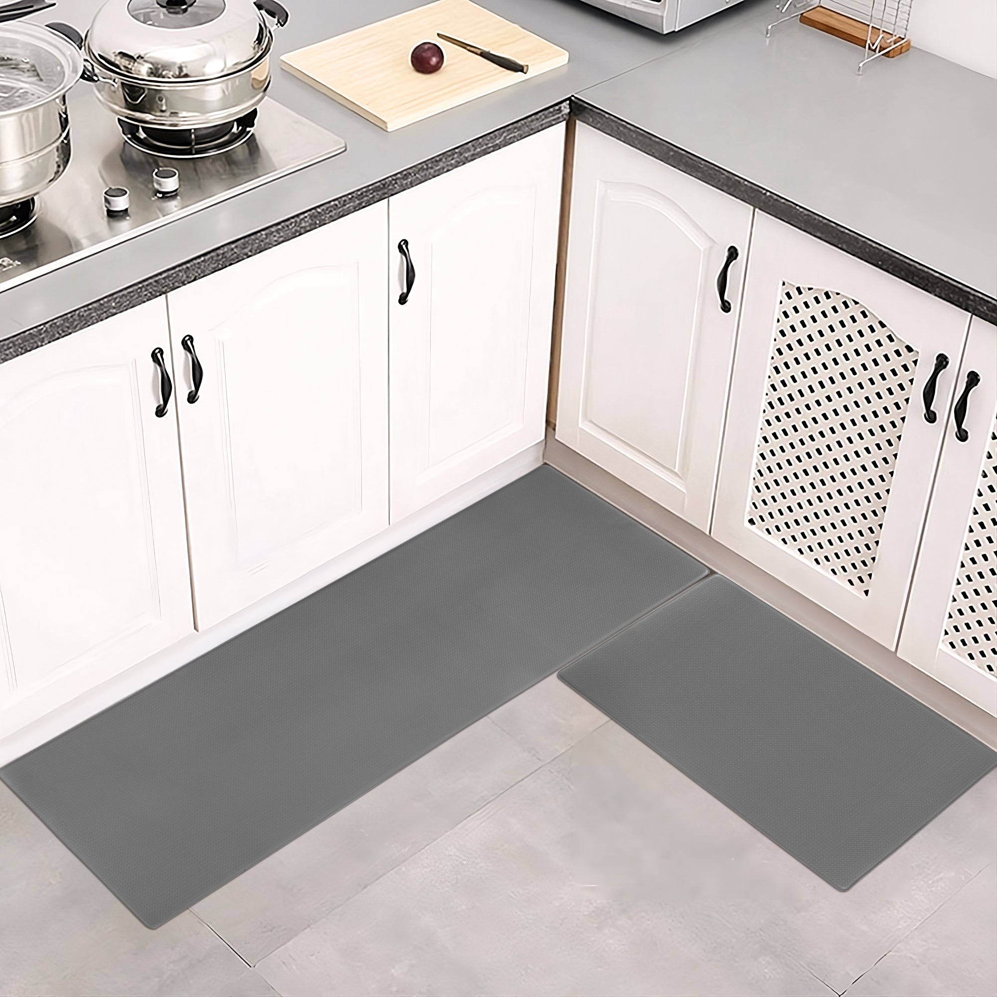 Non-Slip Waterproof Kitchen Floor Mat 2-Piece Set view 4 for kitchen organization and cabinet storage