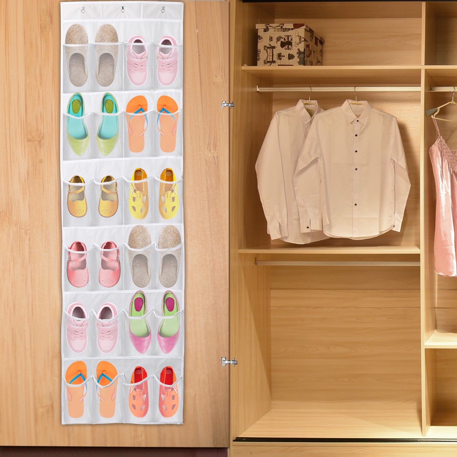 Over-Door 24-Pocket Hanging Shoe Organizer view 6 for entryway organization and shoe storage