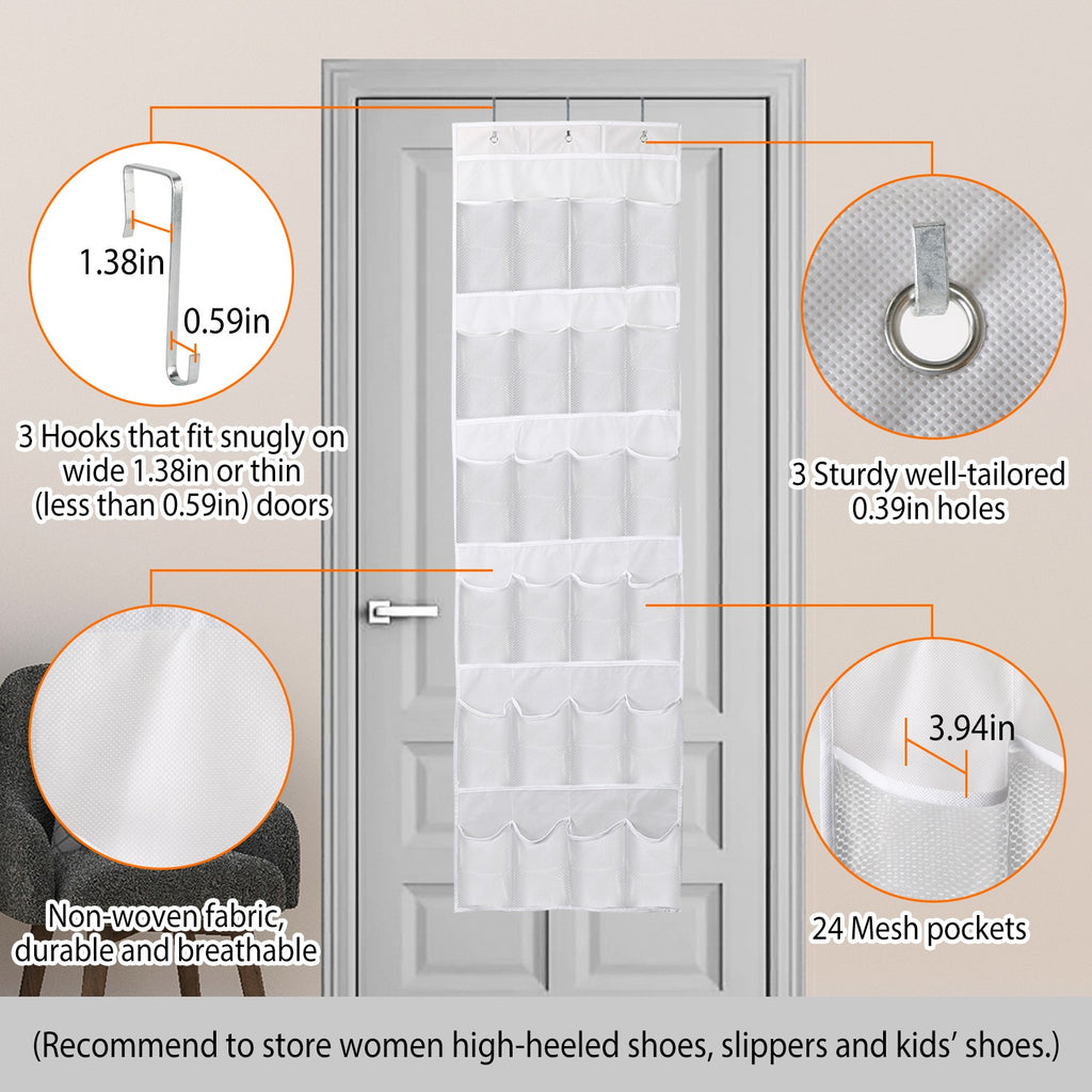 Over-Door 24-Pocket Hanging Shoe Organizer view 7 for entryway organization and shoe storage