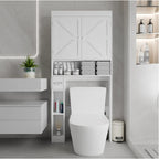 Over-Toilet Farmhouse Storage Cabinet with Doors for bathroom organization and vanity storage