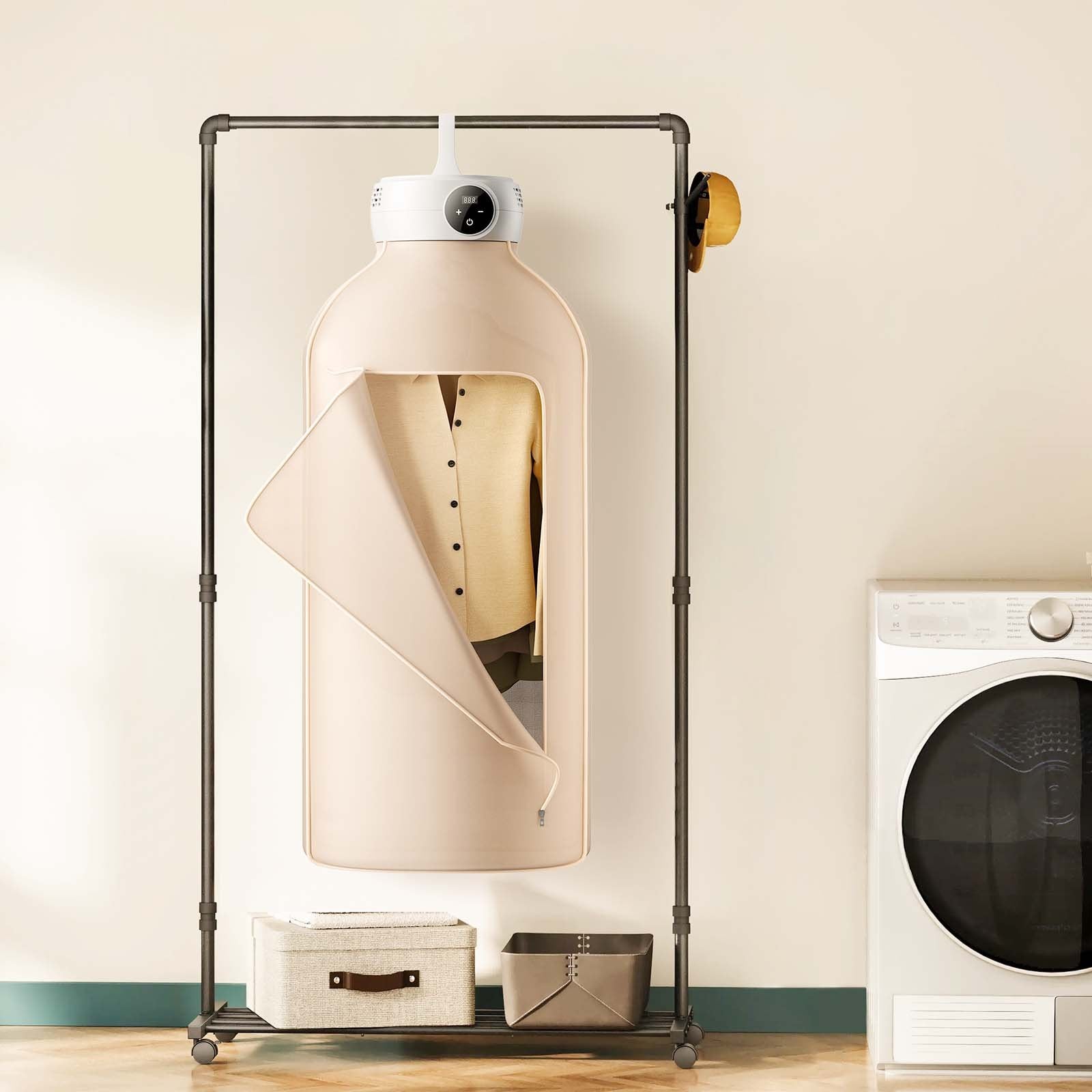 Portable PTC Clothes Dryer with Bag for bathroom organization and vanity storage