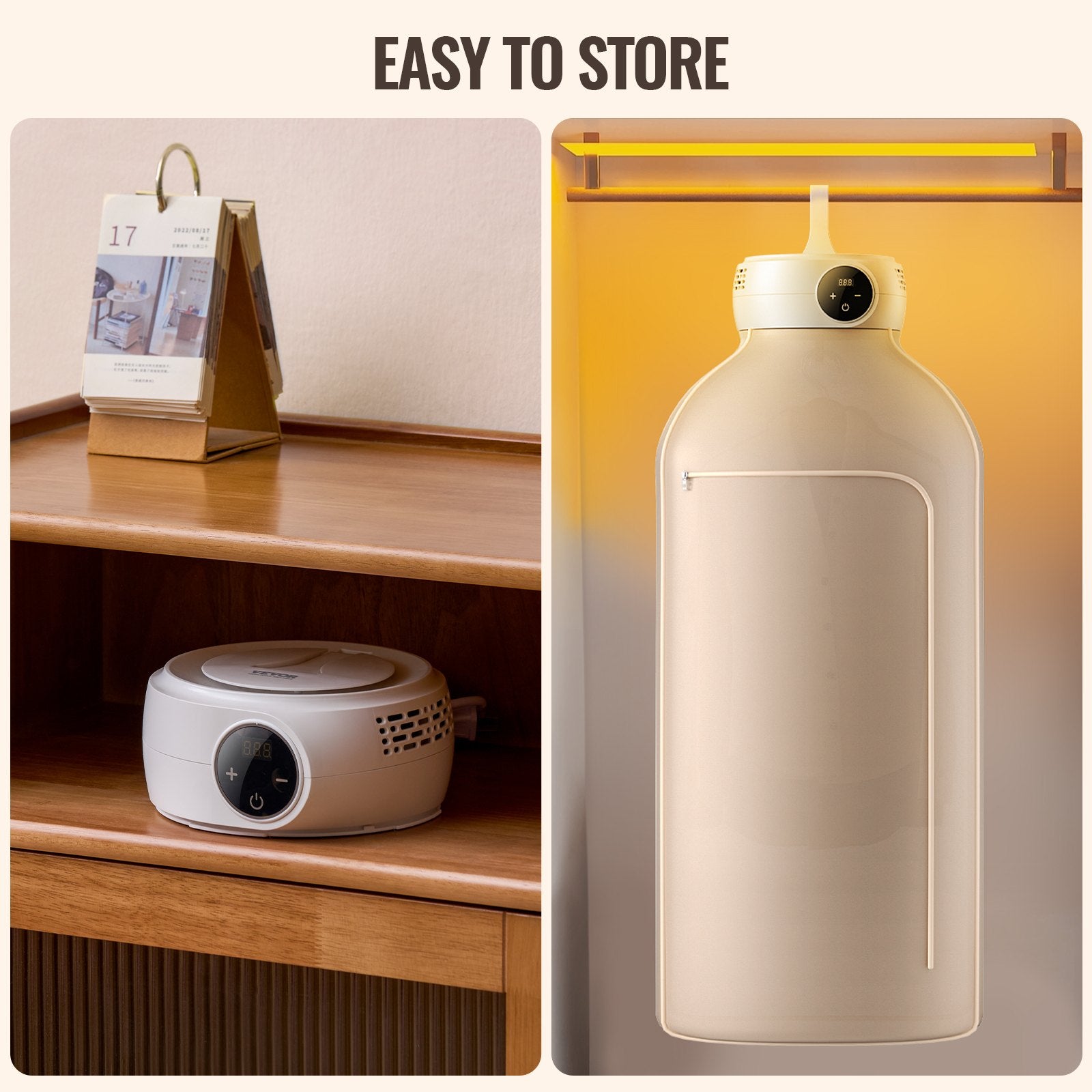 Portable PTC Clothes Dryer with Bag view 4 for bathroom organization and vanity storage