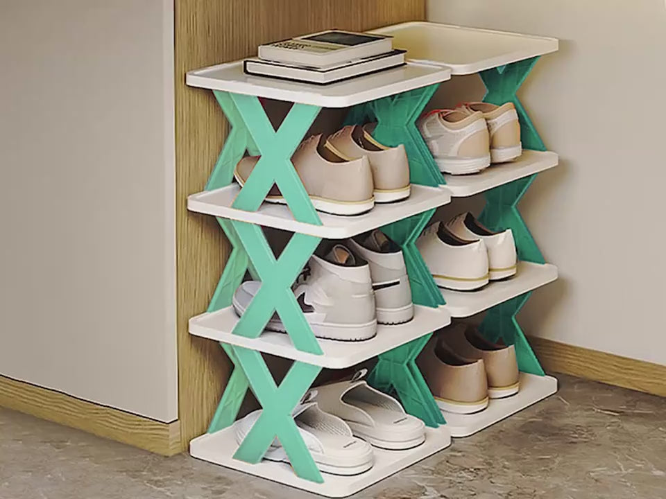 9-Tier Stackable Shoe Rack | Vertical Space-Saving Shoe Organizer for Entryway & Closet-SROYAS 