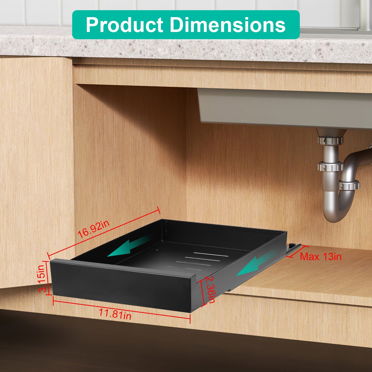 Pull Out Cabinet Organizer Slide Out Drawer view 3 for closet and bedroom storage
