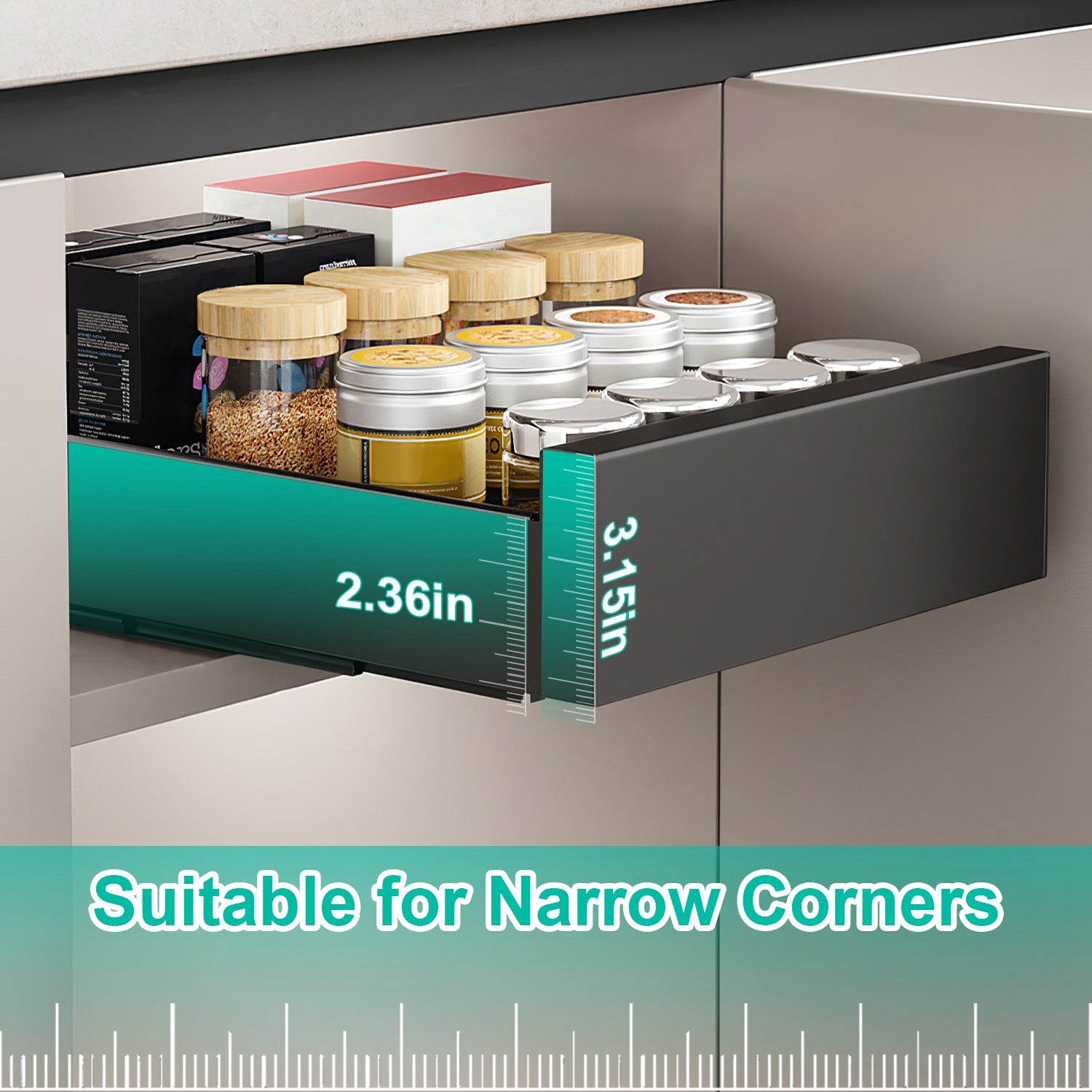 Pull Out Cabinet Organizer Slide Out Drawer view 4 for closet and bedroom storage