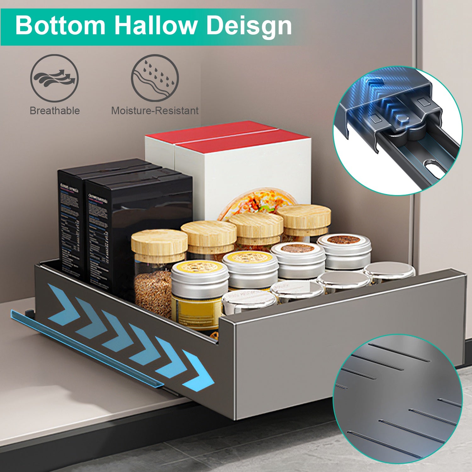 Pull Out Cabinet Organizer Slide Out Drawer view 6 for closet and bedroom storage
