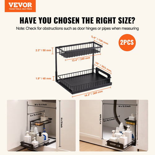 Pull-Out Cabinet Under Sink Organizer view 2 for bathroom organization and vanity storage