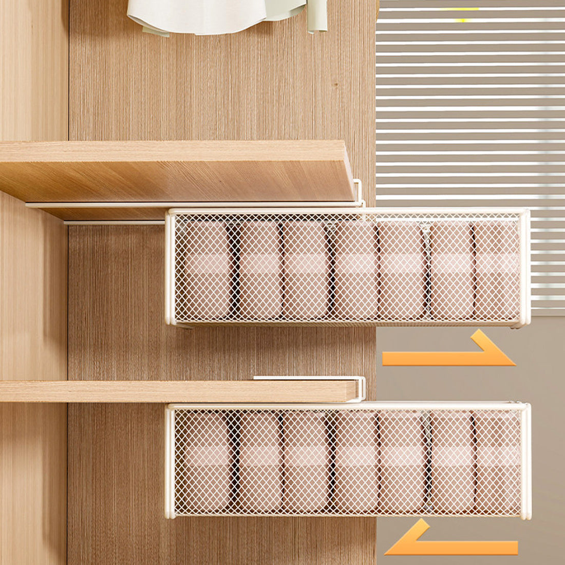 Under-shelf basket sliding-access illustration