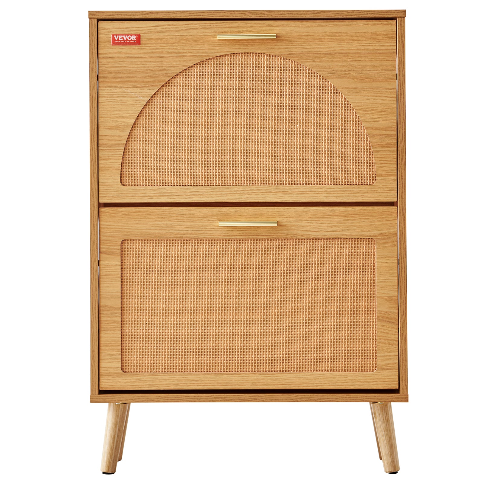 Shoe Cabinet with Rattan Flip Drawers view 4 for entryway organization and shoe storage