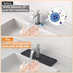 Silicone Faucet Splash Guard Mat | Sink Drip Catcher view 4 for bathroom organization and vanity storage
