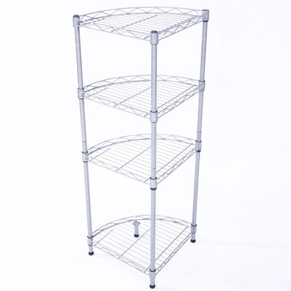 Four-tier silver corner wire rack