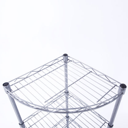 Upper corner shelf and pole connections