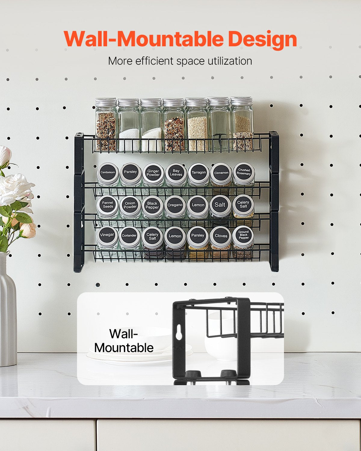Spice Rack Organizer for Cabinet Countertop view 5 for kitchen organization and cabinet storage