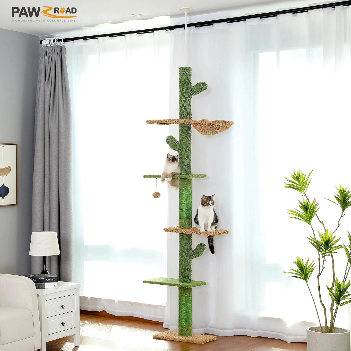 5-Tier Indoor Cat Climbing Tree - Cactus Cat Tower-SROYAS 