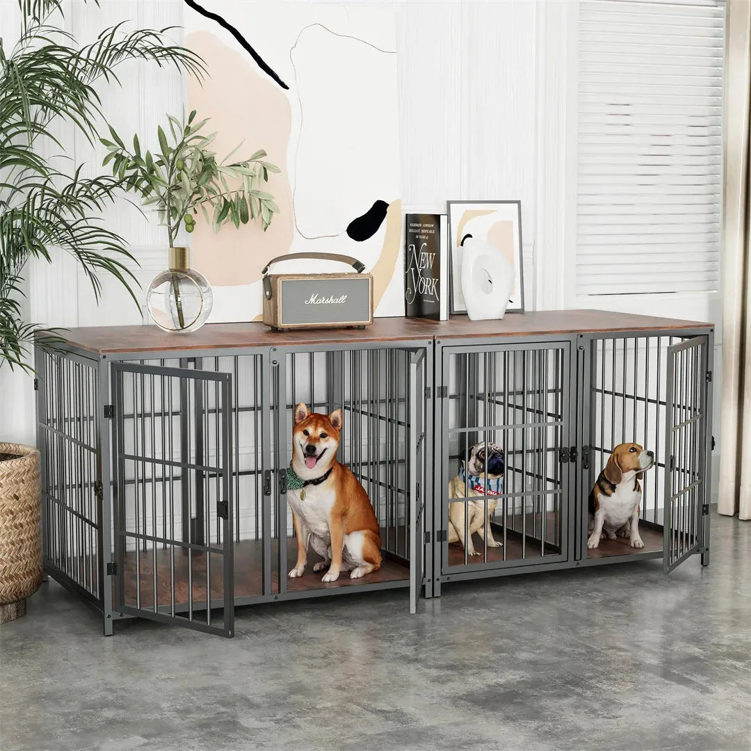 Heavy Duty Dog Cage Side Table - Stylish Indoor Kennel-SROYAS 
