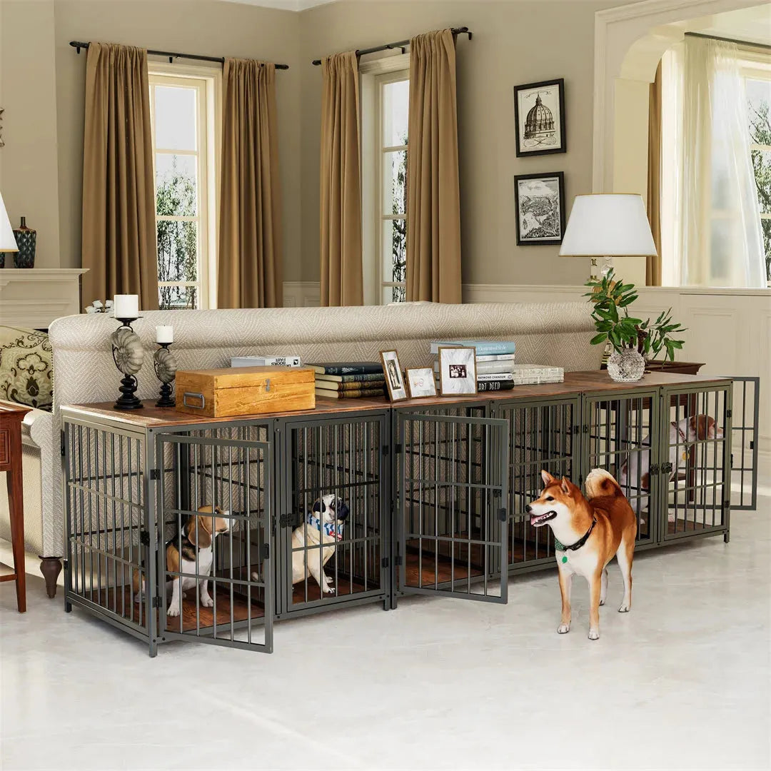 Heavy Duty Dog Cage Side Table - Stylish Indoor Kennel-SROYAS 