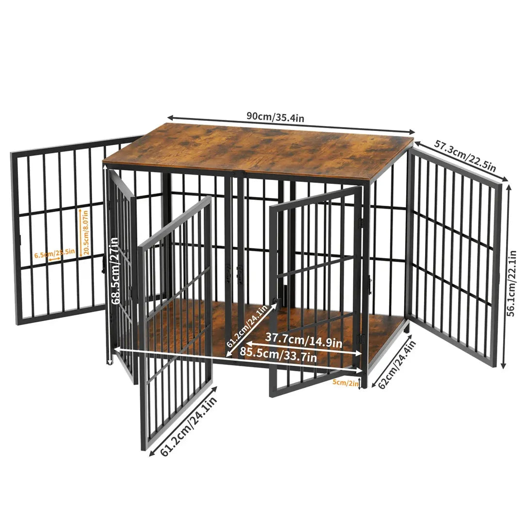 Heavy Duty Dog Cage Side Table - Stylish Indoor Kennel--SROYAS 
