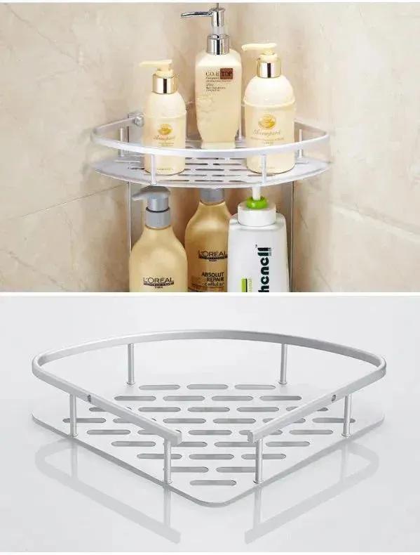 3-Layer Aluminum Corner Shelf - No-Drill Bathroom Rack for bathroom organization and vanity storage - SROYAS
