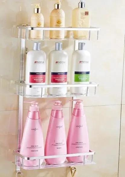 3-Layer Aluminum Corner Shelf - No-Drill Bathroom Rack for bathroom organization and vanity storage - SROYAS