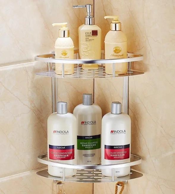 3-Layer Aluminum Shelf – Free Punching Corner Rack-Home Essentials & Decor-SROYAS 