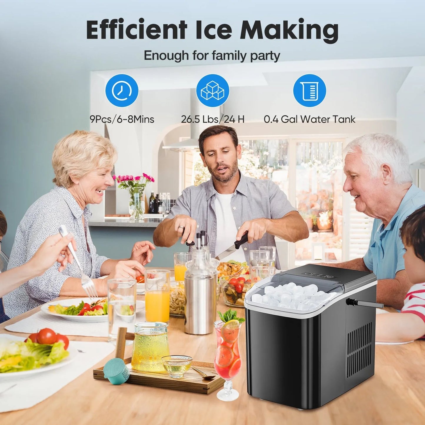 Portable Countertop Ice Maker - Fast & Convenient Ice-SROYAS 