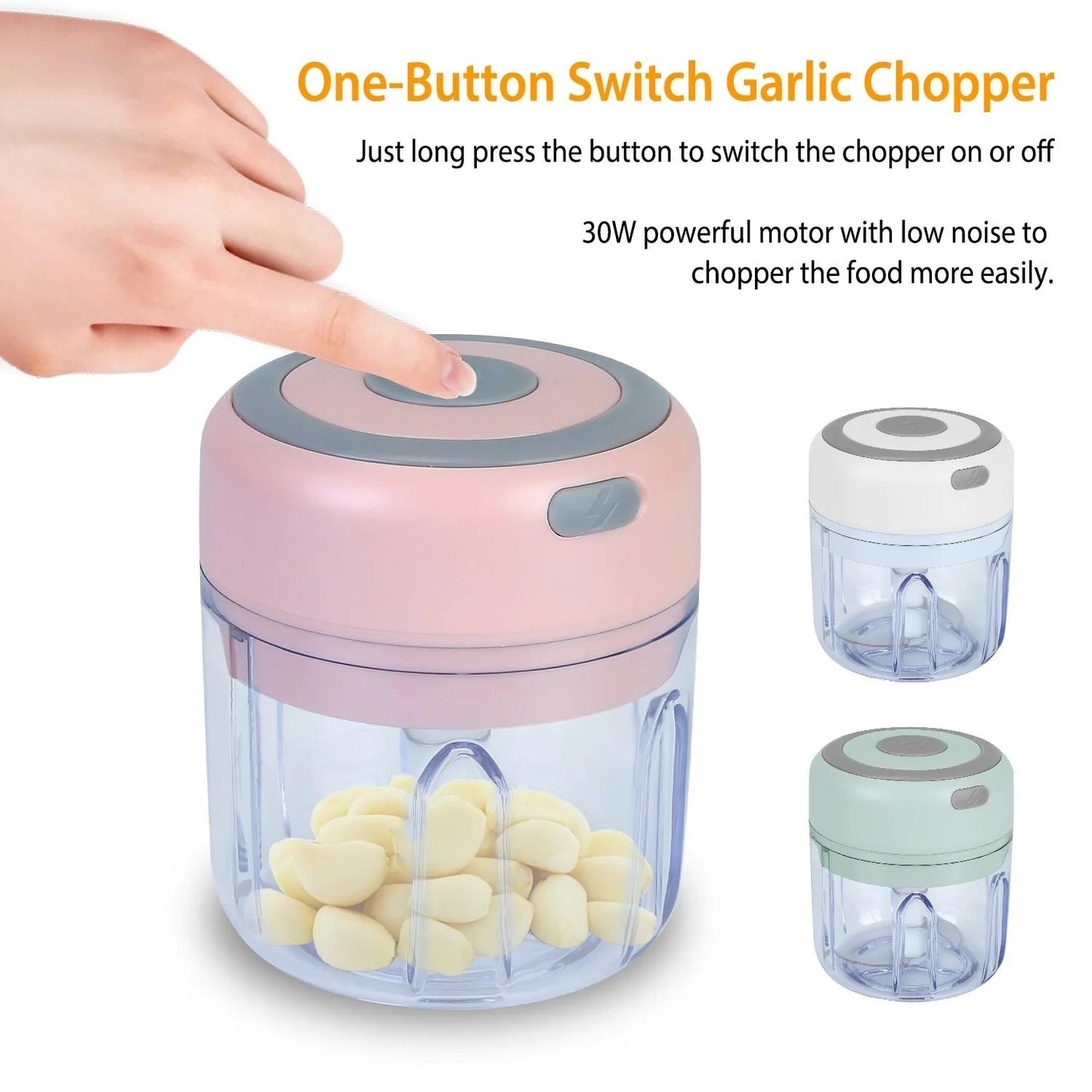 Mini Electric Garlic Chopper – Cordless & USB Rechargeable-SROYAS 