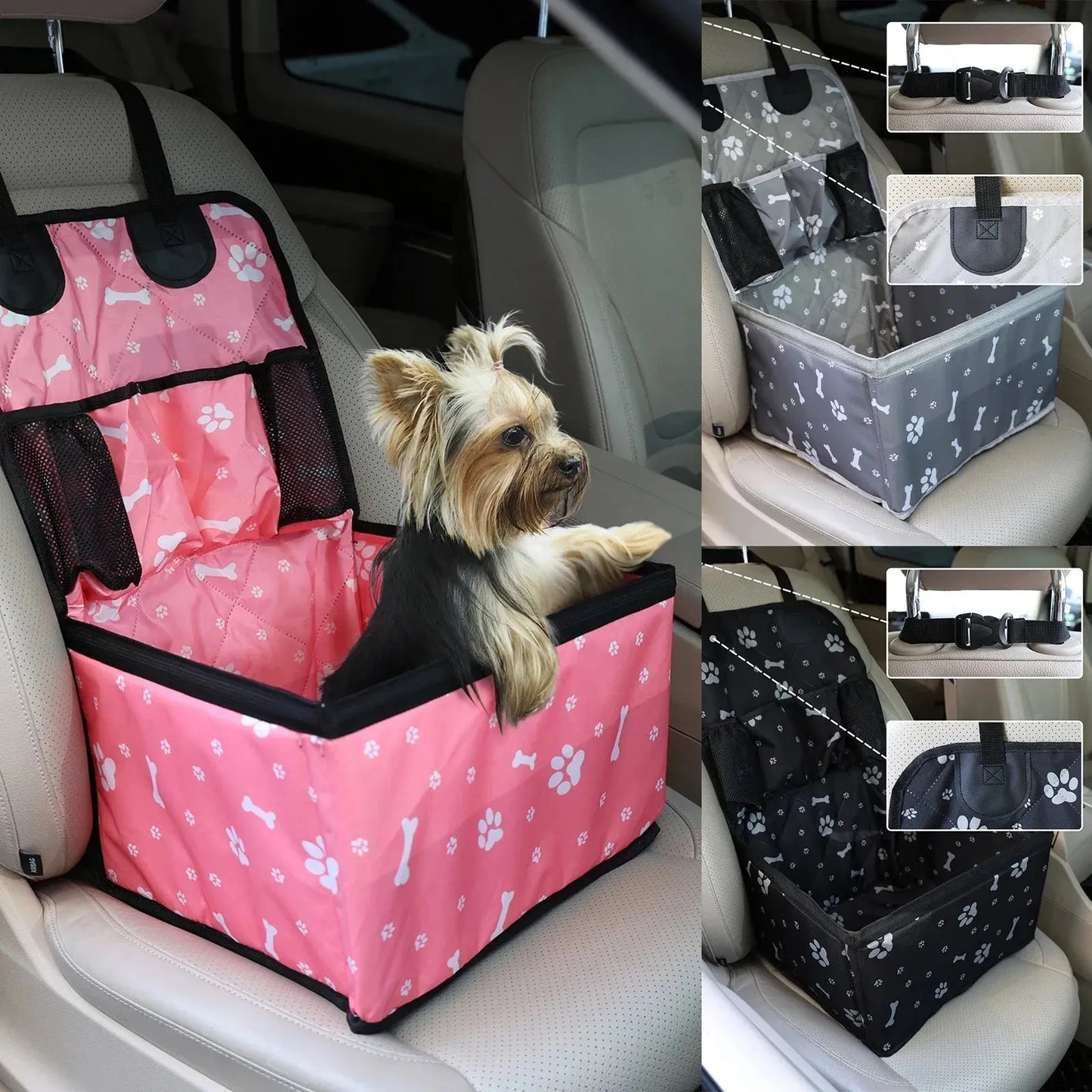 Dog Car Seat with Storage Pockets - Safe & Stylish Travel-SROYAS 