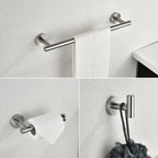 Stainless Steel Bathroom Towel Rack Set for bathroom organization and vanity storage