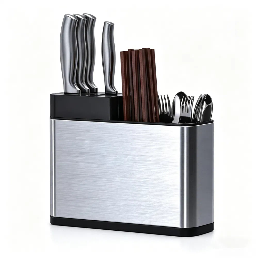 Stainless Steel Utensil Knife Holder view 5 for kitchen organization and cabinet storage