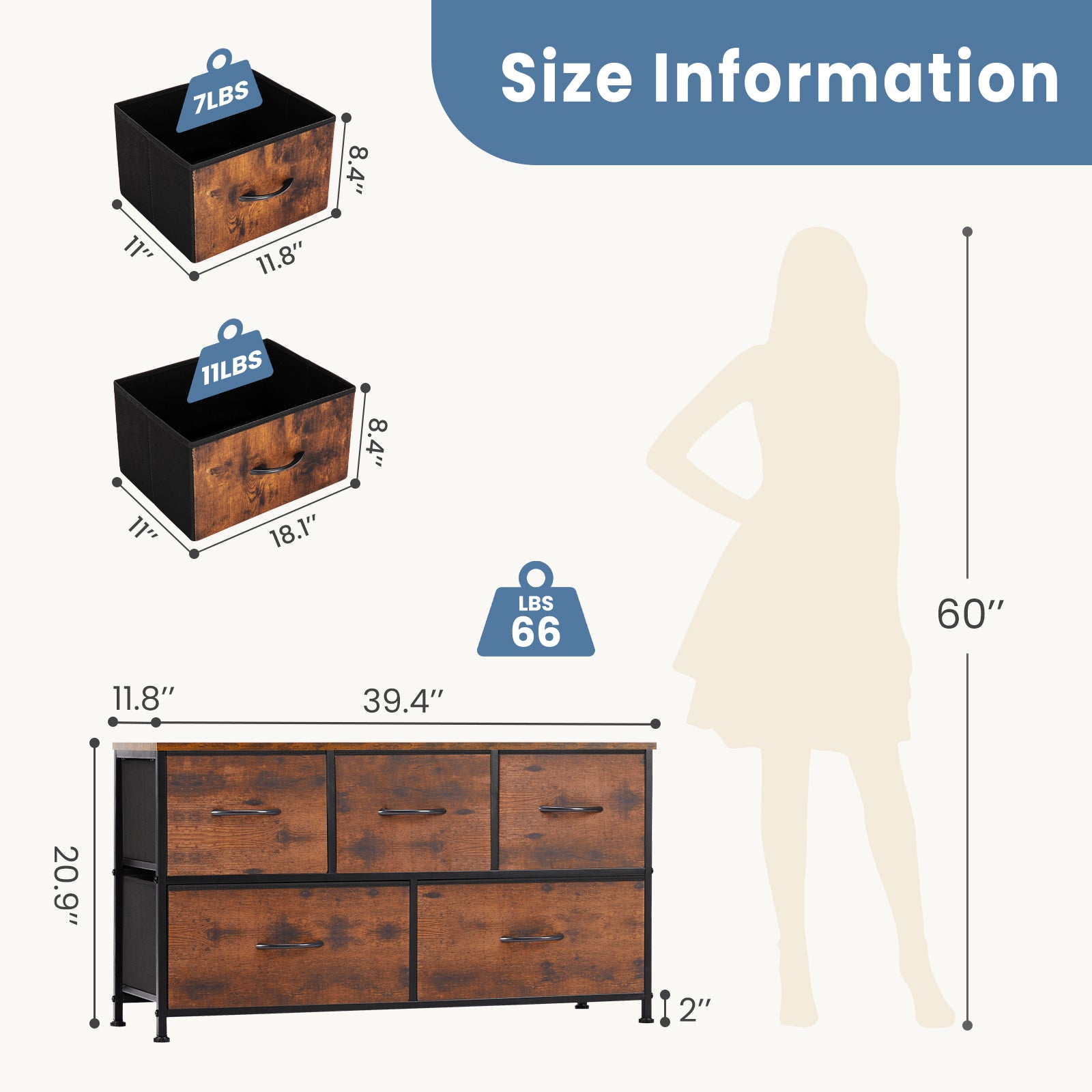 Tall Fabric Dresser Drawer Storage Tower view 7 for laundry room organization and clothes storage