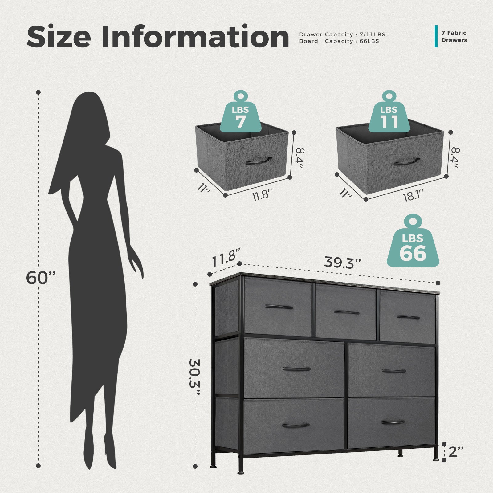 Tall Fabric Dresser Drawer Storage Tower view 9 for laundry room organization and clothes storage