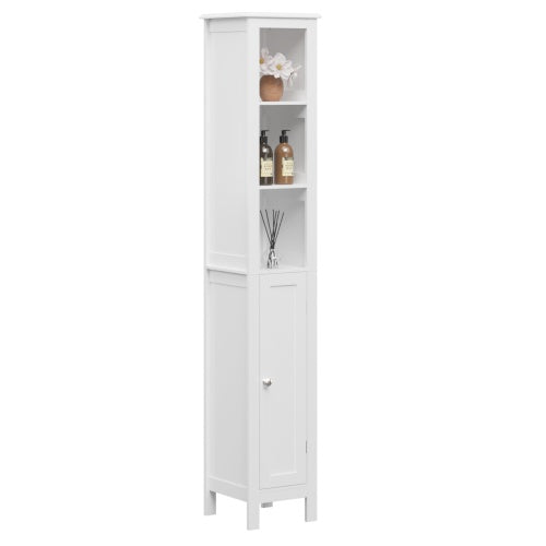 Tall Slim Bathroom Storage Cabinet with Door view 3 for bathroom organization and vanity storage