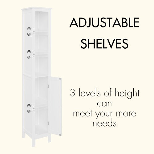 Tall Slim Bathroom Storage Cabinet with Door view 4 for bathroom organization and vanity storage