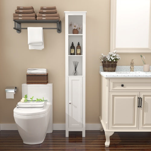 Tall Slim Bathroom Storage Cabinet with Door view 5 for bathroom organization and vanity storage