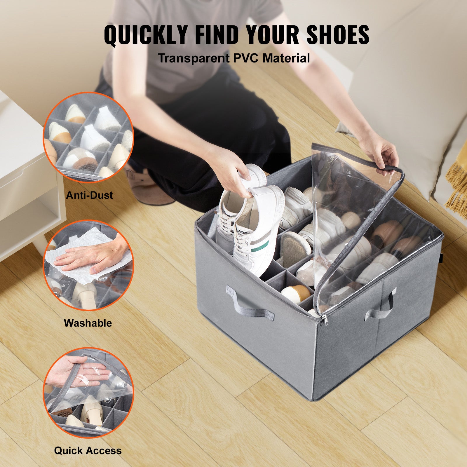 Under Bed Shoe Storage Organizer for entryway organization and shoe storage