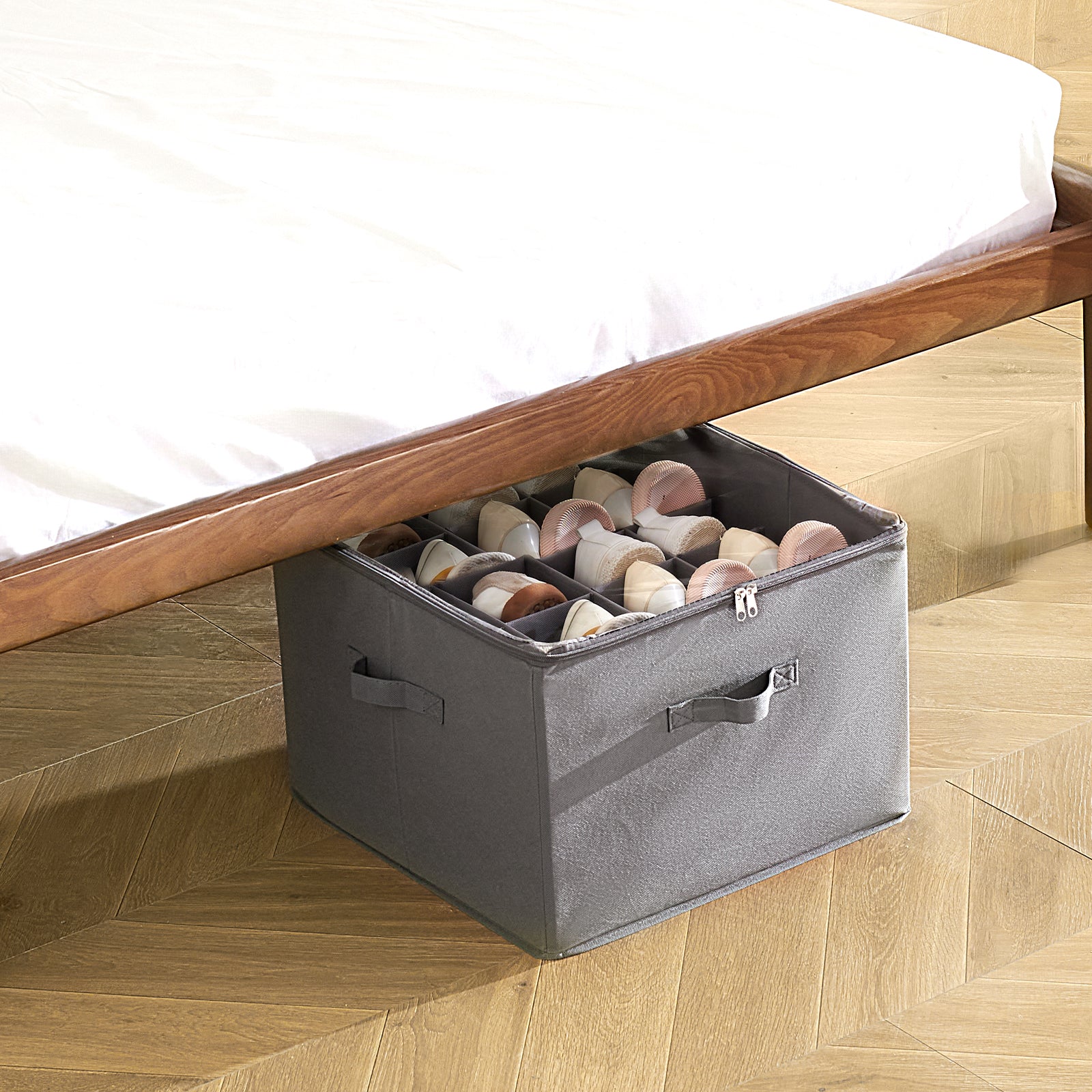 Under Bed Shoe Storage Organizer view 3 for entryway organization and shoe storage