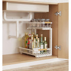 Under Sink Pull-Out Organizer - L-Shaped, 5-Level Adjustable Height view 2 for bathroom organization and vanity storage
