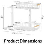 Under Sink Pull-Out Organizer - L-Shaped, 5-Level Adjustable Height view 3 for bathroom organization and vanity storage