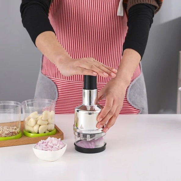Vegetable and Fruit Hand Chopper Cutter Slicer Peeler for pantry food storage and kitchen organization