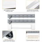 Wall-Mount Kitchen Roll Dispenser with Cutter view 3 for pantry food storage and kitchen organization