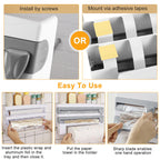 Wall-Mount Kitchen Roll Dispenser with Cutter view 5 for pantry food storage and kitchen organization