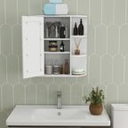 Wall-Mounted Mirror Cabinet with Open Shelves view 8 for bathroom organization and vanity storage