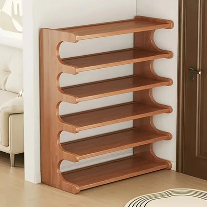Empty six-level rack with curved side openings
