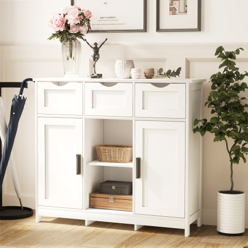Wooden Floor Storage Cabinet with Drawers for closet and bedroom storage